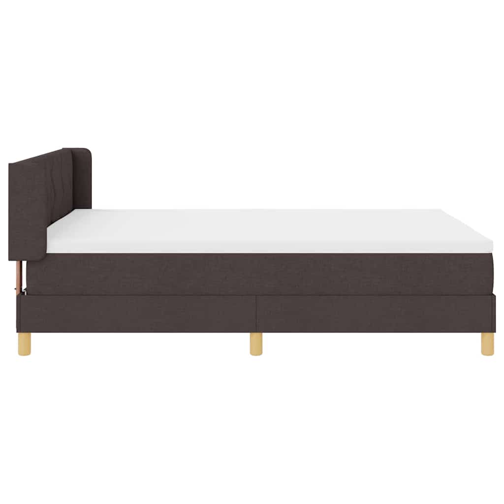 Box spring seng med madras Mørkebrun og Hvid 140 x 200 cm Stof