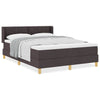 Box spring seng med madras Mørkebrun og Hvid 140 x 200 cm Stof