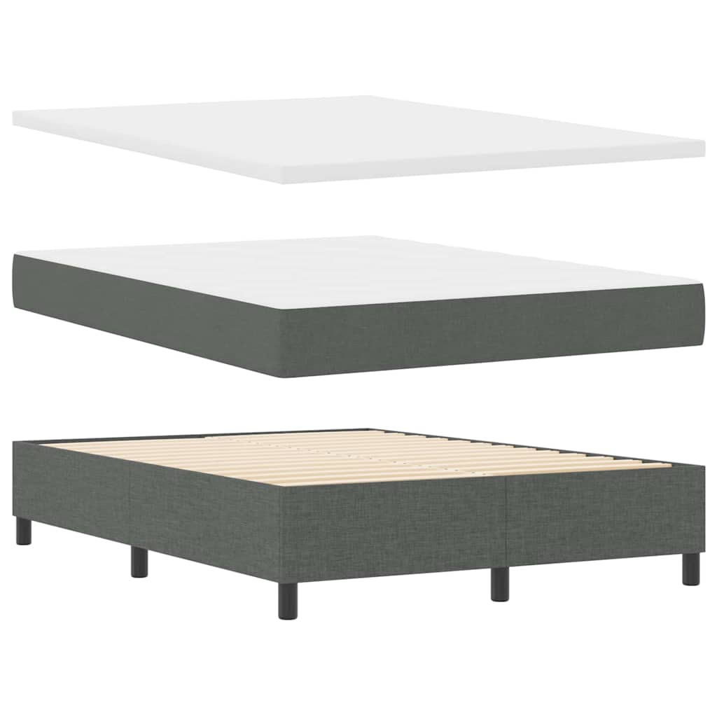 Box spring seng med madras Mørkegrå 160 x 200 cm Stof