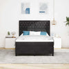 Box spring seng med hovedgærde Sort 160 x 200 cm Fløjl