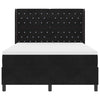 Box spring seng med hovedgærde Sort 160 x 200 cm Fløjl