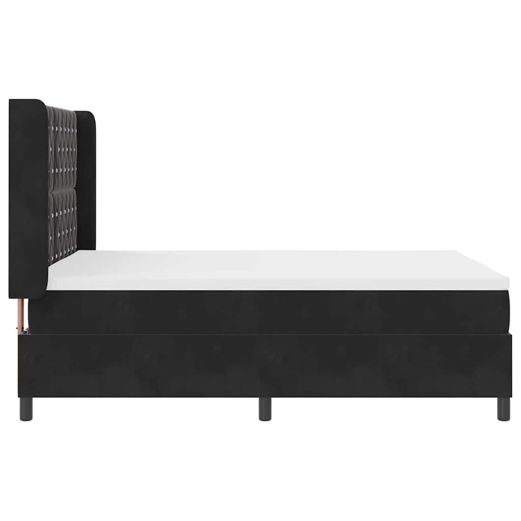 Box spring seng med hovedgærde Sort 160 x 200 cm Fløjl