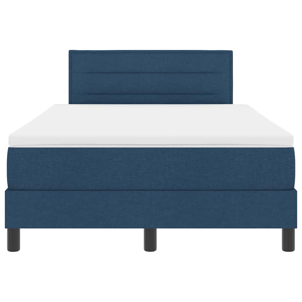 Box spring seng med madras med hovedgærde Blå 120 x 190 cm Stof