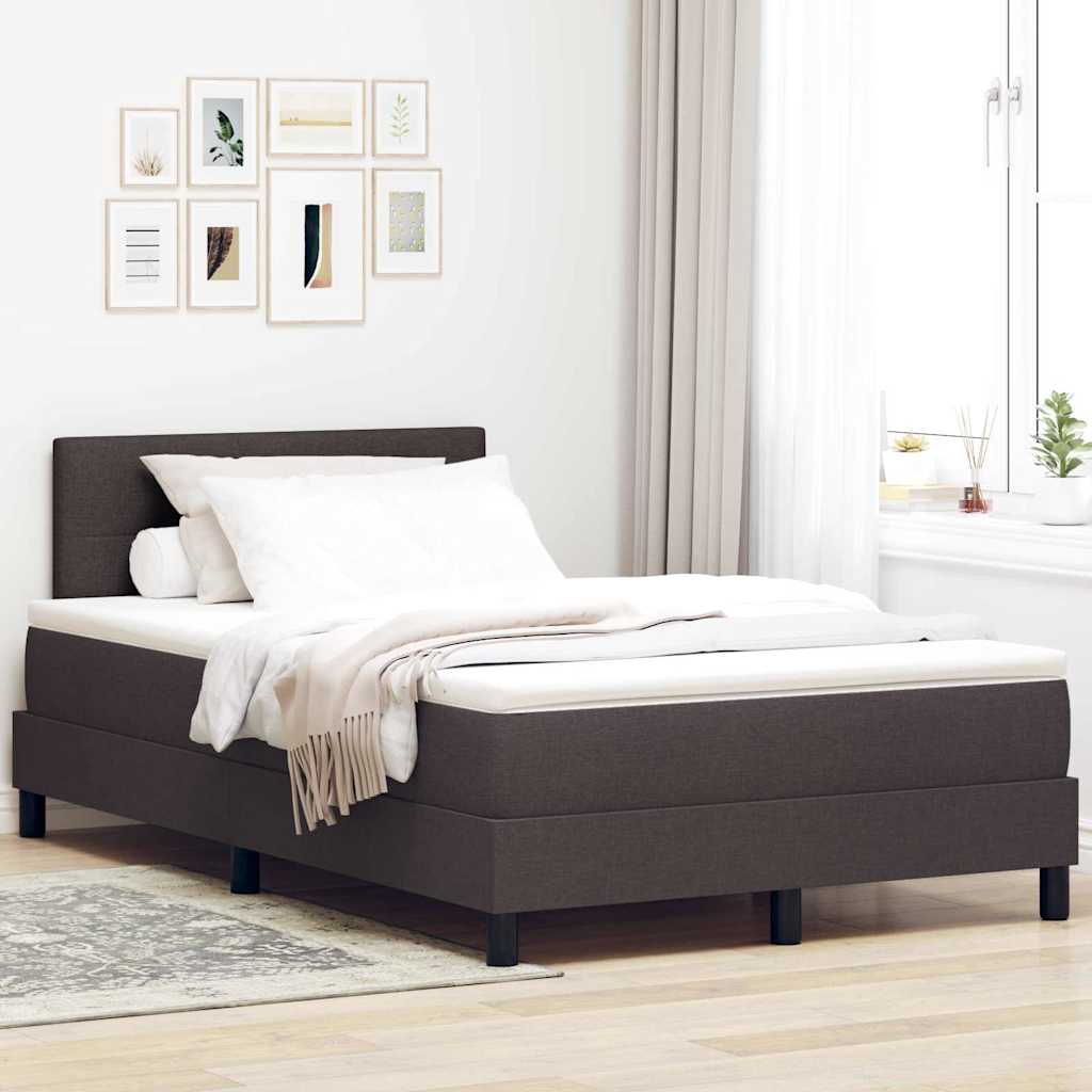 Box spring seng med madras Mørk Brun 120 x 190 cm Stof