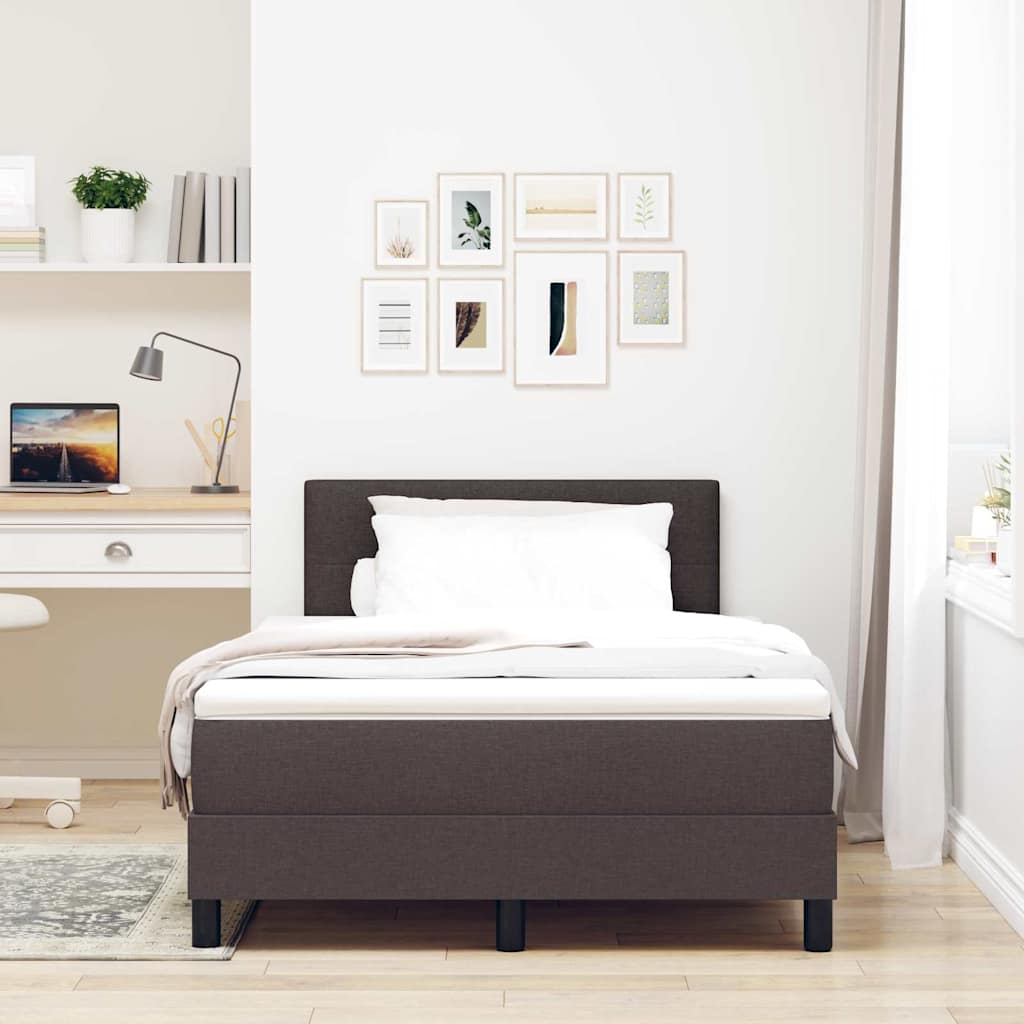 Box spring seng med madras Mørk Brun 120 x 190 cm Stof