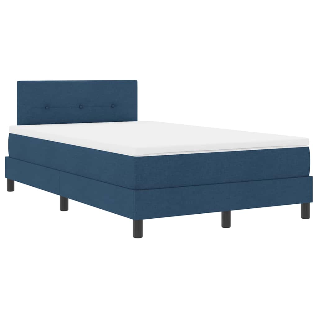 Box spring seng med madras med hovedgærde Blå 120 x 190 cm Stof