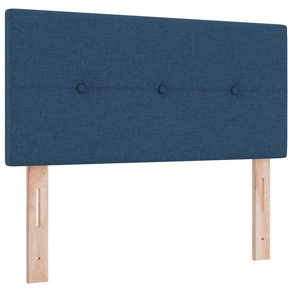 Box spring seng med madras med hovedgærde Blå 120 x 190 cm Stof