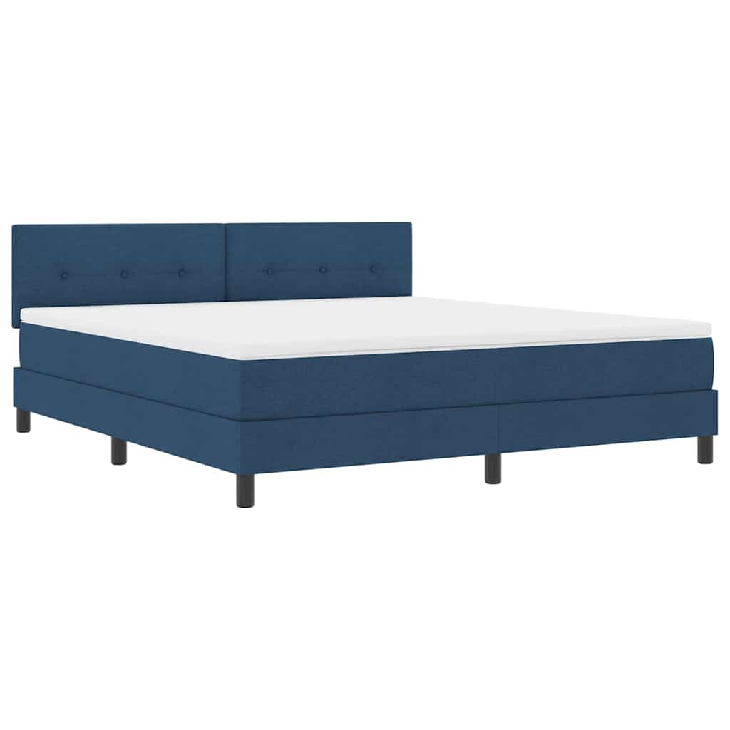 Box spring seng med madras med hovedgærde Blå 180 x 200 cm Stof