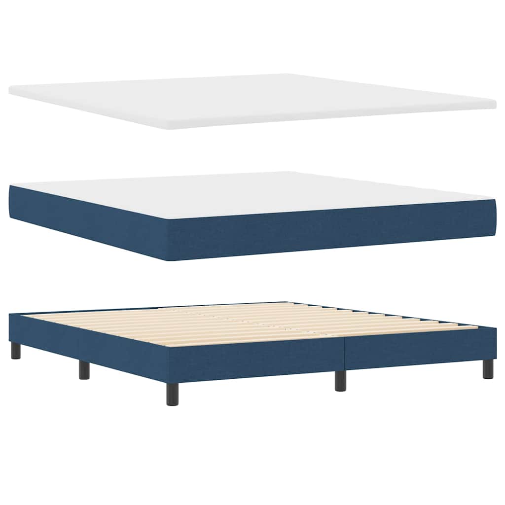 Box spring seng med madras med hovedgærde Blå 180 x 200 cm Stof