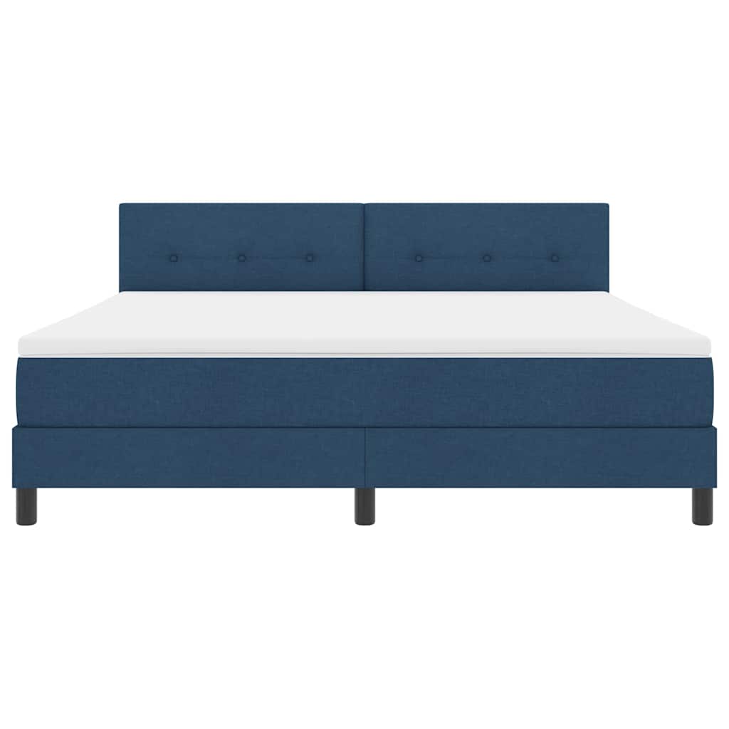 Box spring seng med madras med hovedgærde Blå 180 x 200 cm Stof