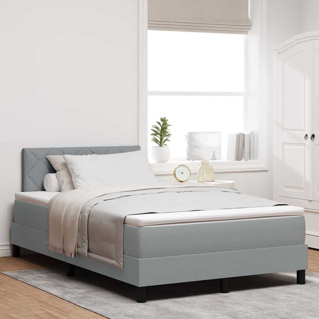 Box spring seng med madras Lysegrå 120 x 190 cm Stof