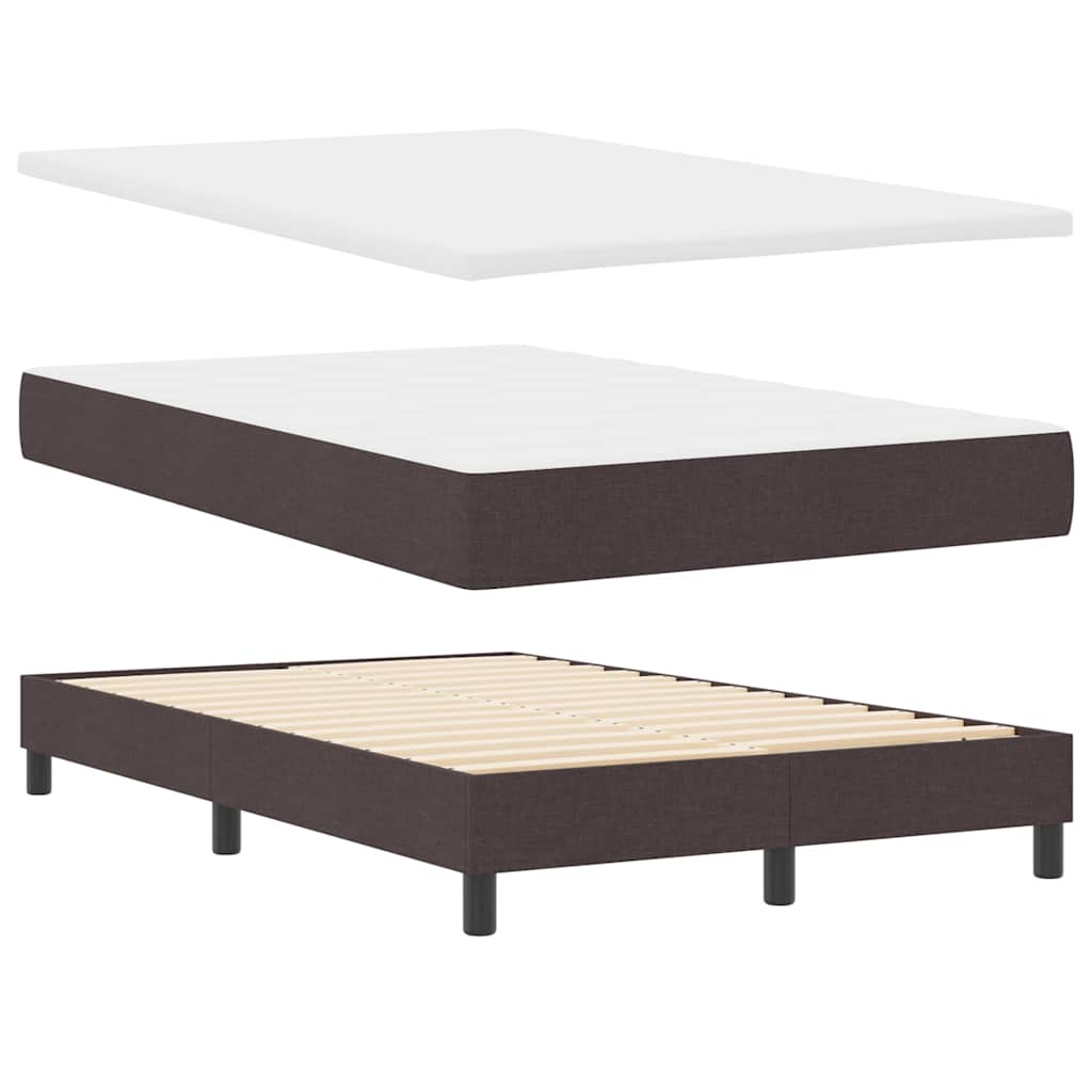Box spring seng med madras Mørk Brun 120 x 190 cm Stof