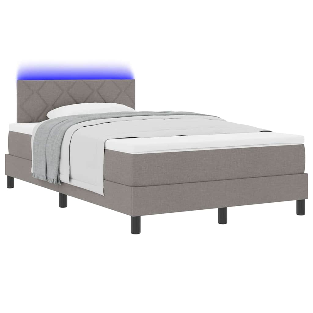 Box spring seng med madras Gråbrun 120 x 190 cm Stof