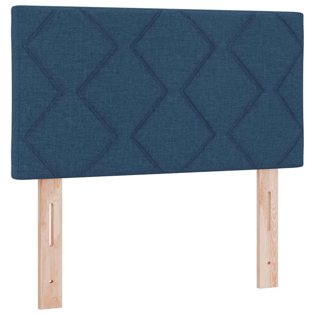 Box spring seng med madras med hovedgærde Blå 120 x 190 cm Stof