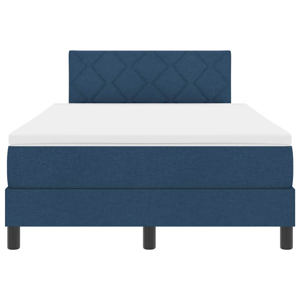Box spring seng med madras med hovedgærde Blå 120 x 190 cm Stof