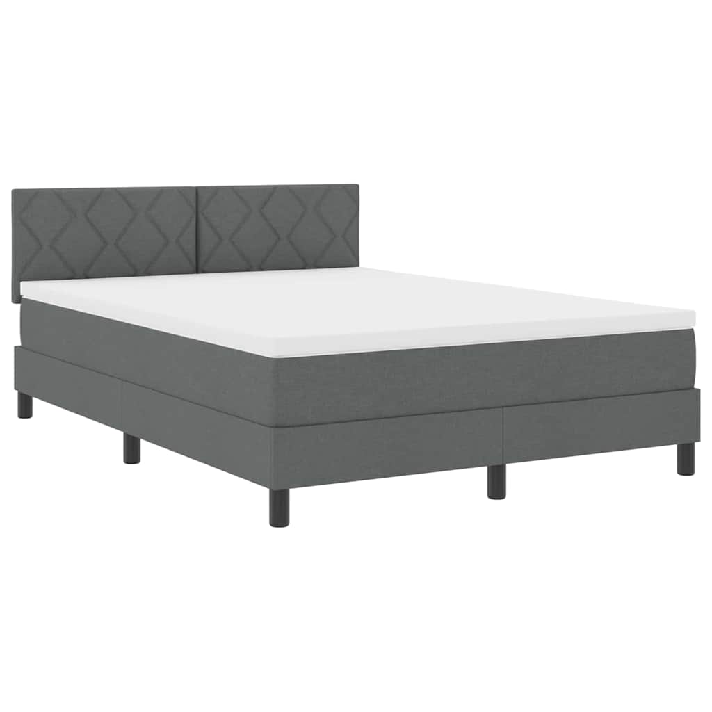 Box spring seng med madras Mørkegrå 140 x 200 cm Stof