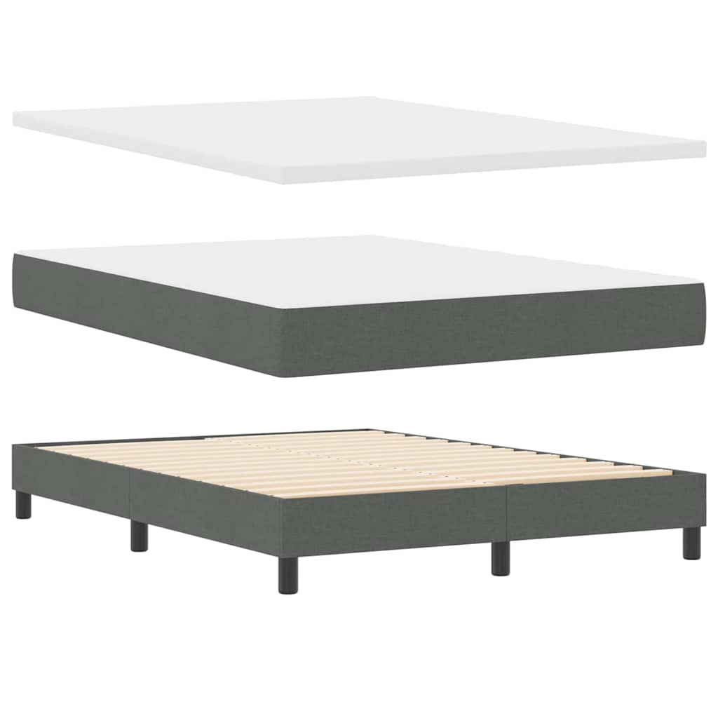 Box spring seng med madras Mørkegrå 140 x 200 cm Stof