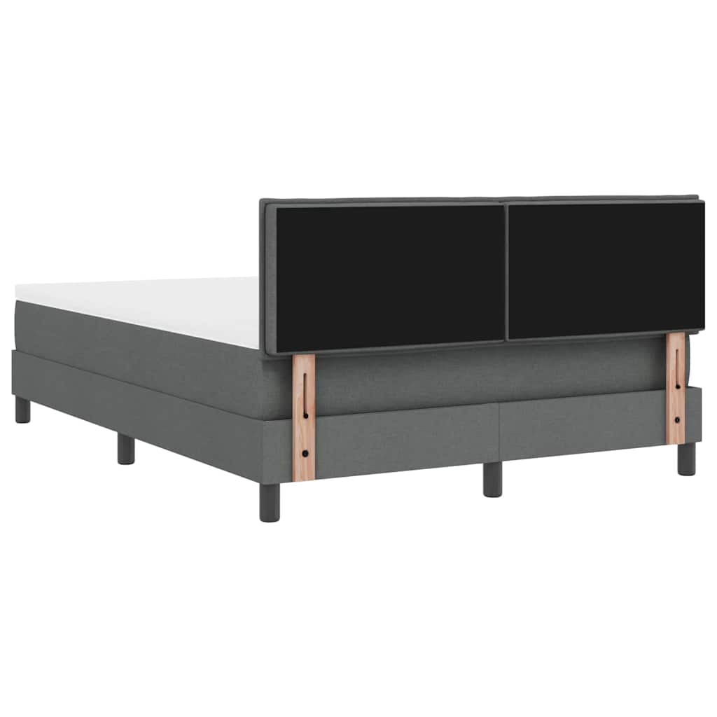 Box spring seng med madras Mørkegrå 140 x 200 cm Stof