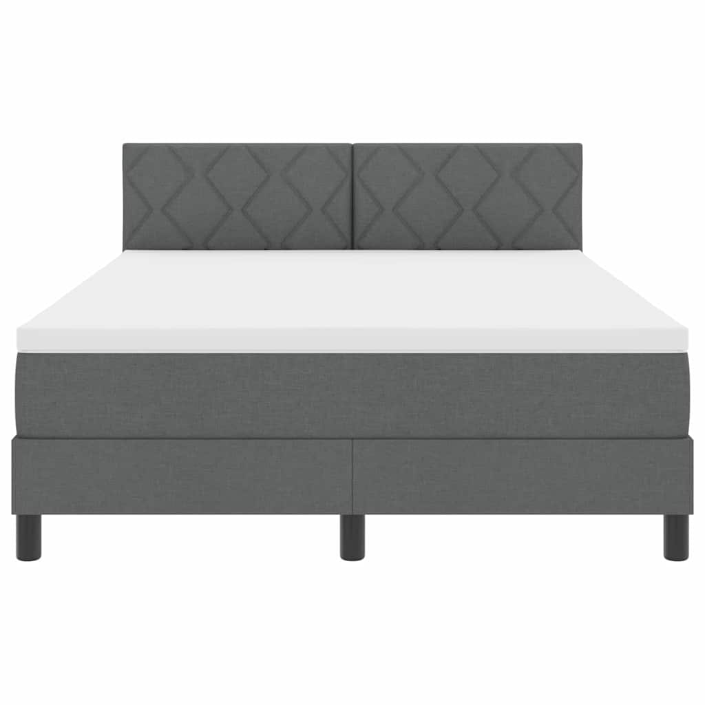 Box spring seng med madras Mørkegrå 140 x 200 cm Stof