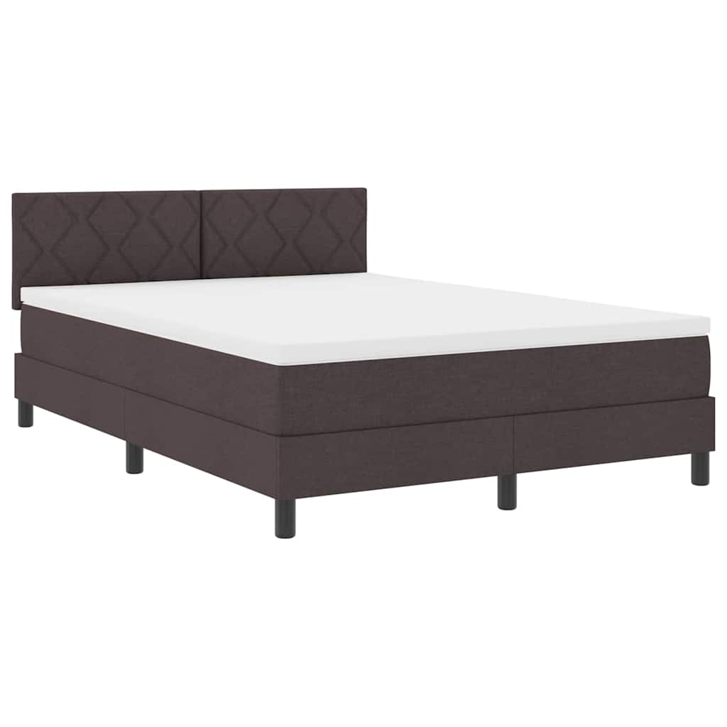 Box spring seng med madras Mørk Brun 140 x 200 cm Stof