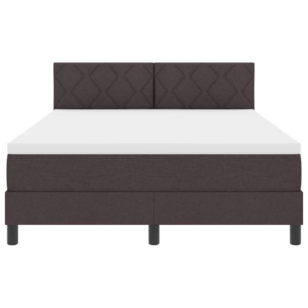 Box spring seng med madras Mørk Brun 140 x 200 cm Stof