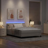 Box spring seng med madras Gråbrun 140 x 200 cm Stof