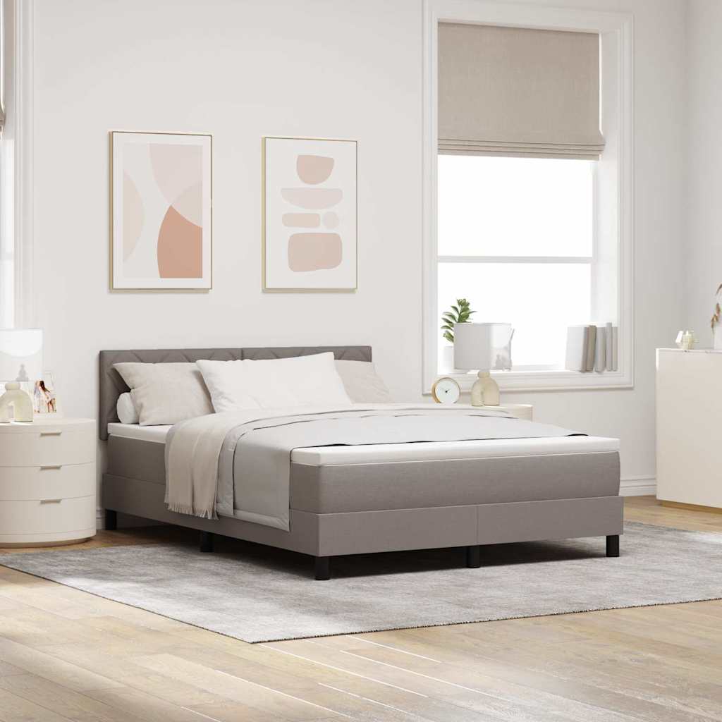 Box spring seng med madras Gråbrun 140 x 200 cm Stof