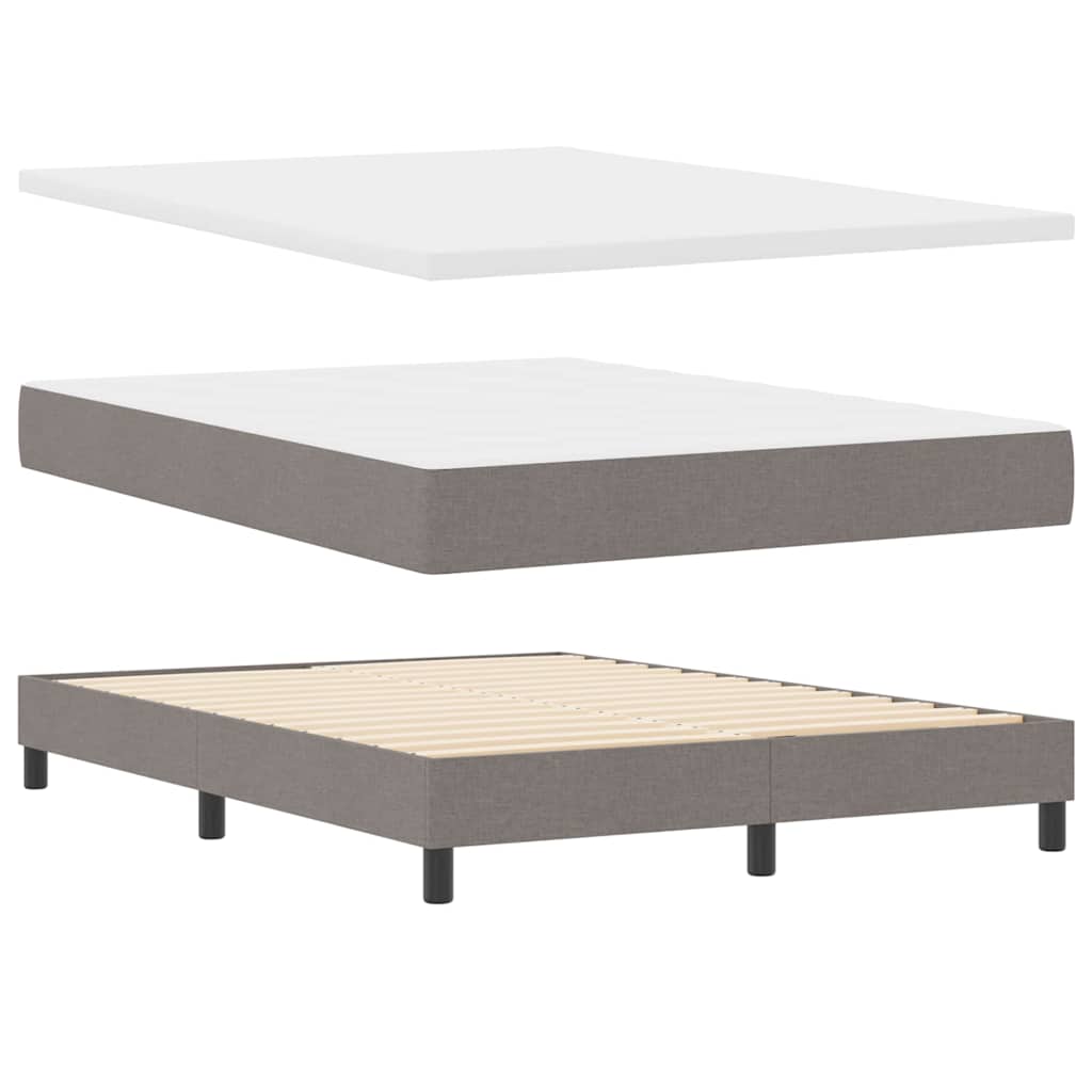 Box spring seng med madras Gråbrun 140 x 200 cm Stof