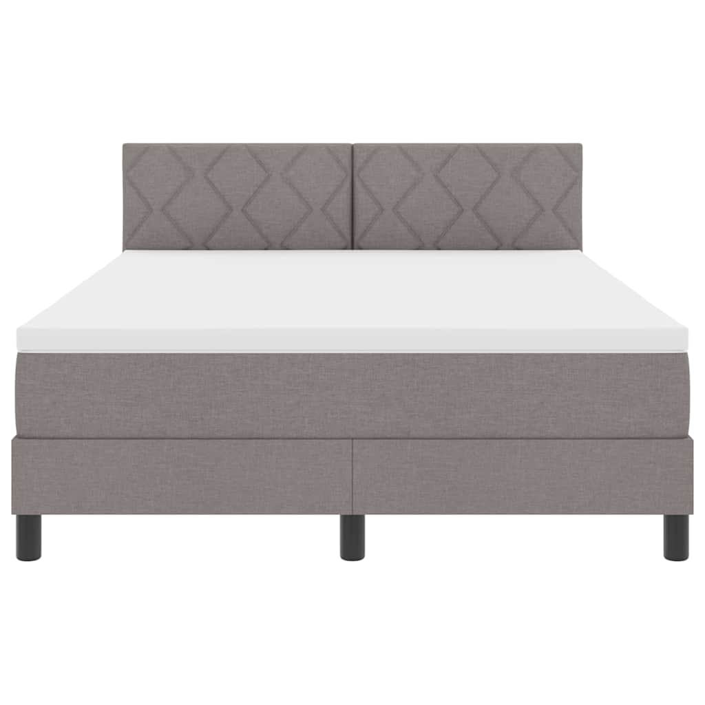 Box spring seng med madras Gråbrun 140 x 200 cm Stof