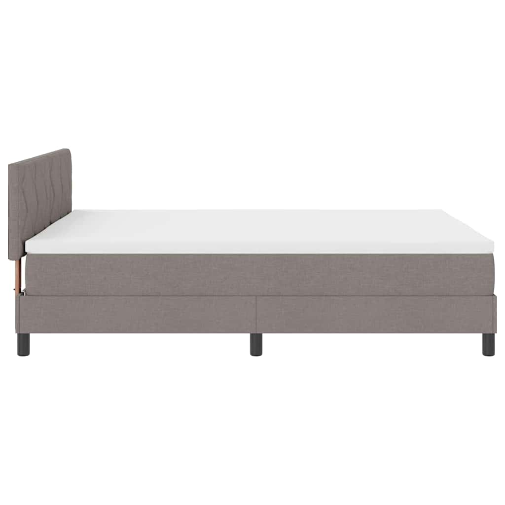 Box spring seng med madras Gråbrun 140 x 200 cm Stof