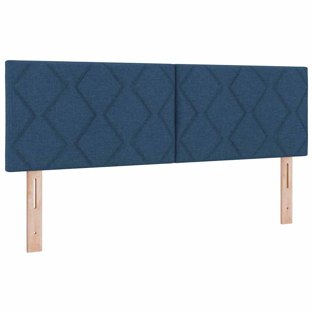 Box spring seng med madras med hovedgærde Blå 160 x 200 cm Stof