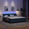 Box spring seng med madras med hovedgærde Blå 180 x 200 cm Stof