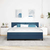 Box spring seng med madras med hovedgærde Blå 180 x 200 cm Stof