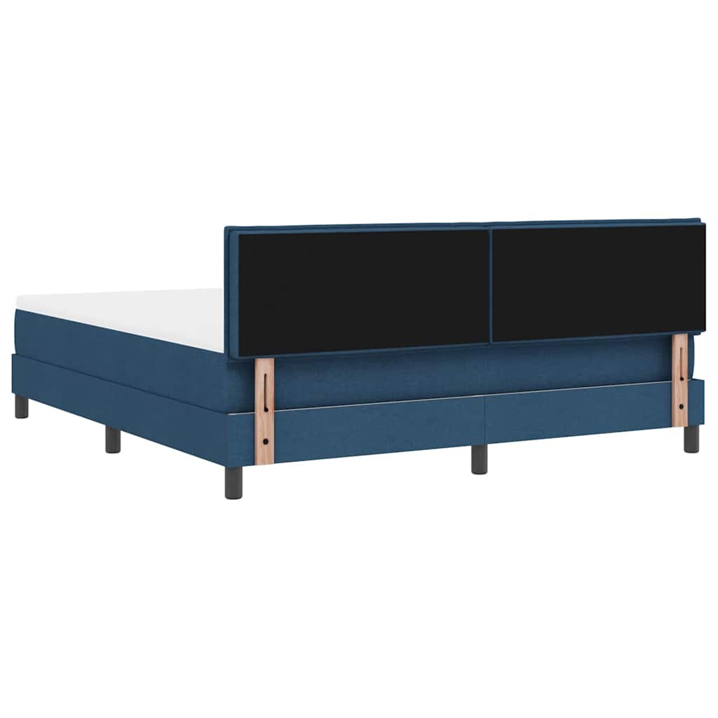 Box spring seng med madras med hovedgærde Blå 180 x 200 cm Stof