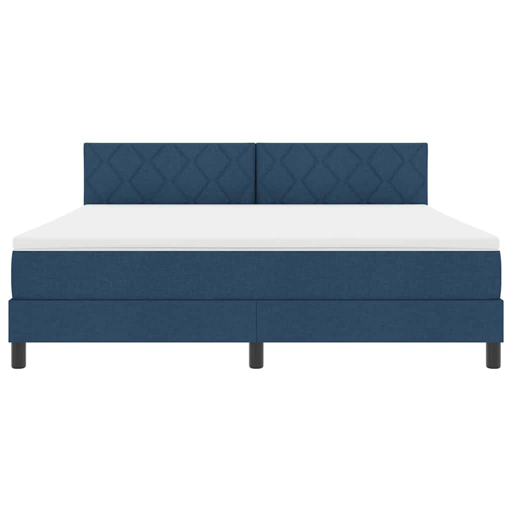 Box spring seng med madras med hovedgærde Blå 180 x 200 cm Stof
