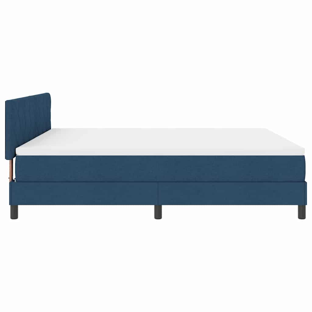 Box spring seng med madras med hovedgærde Blå 180 x 200 cm Stof