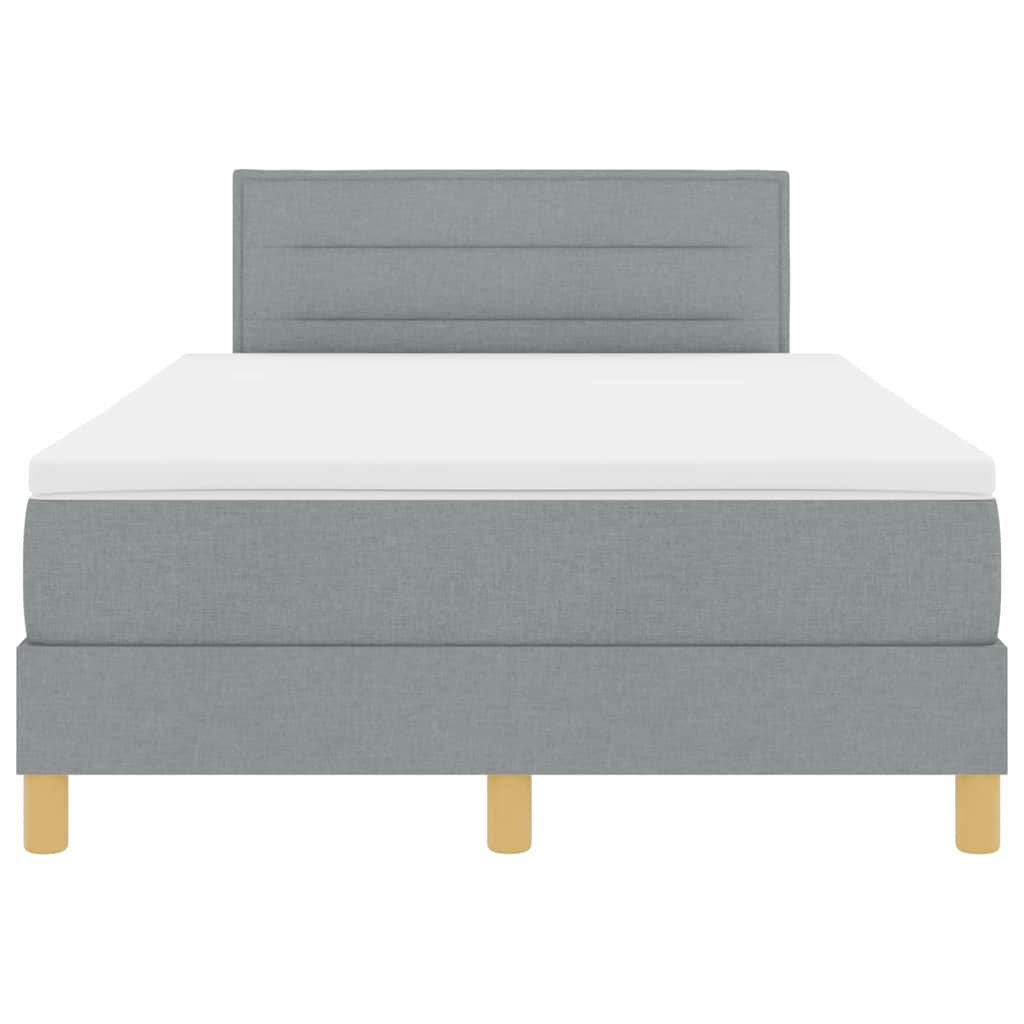 Box spring seng med madras Lysegrå 120 x 190 cm Stof