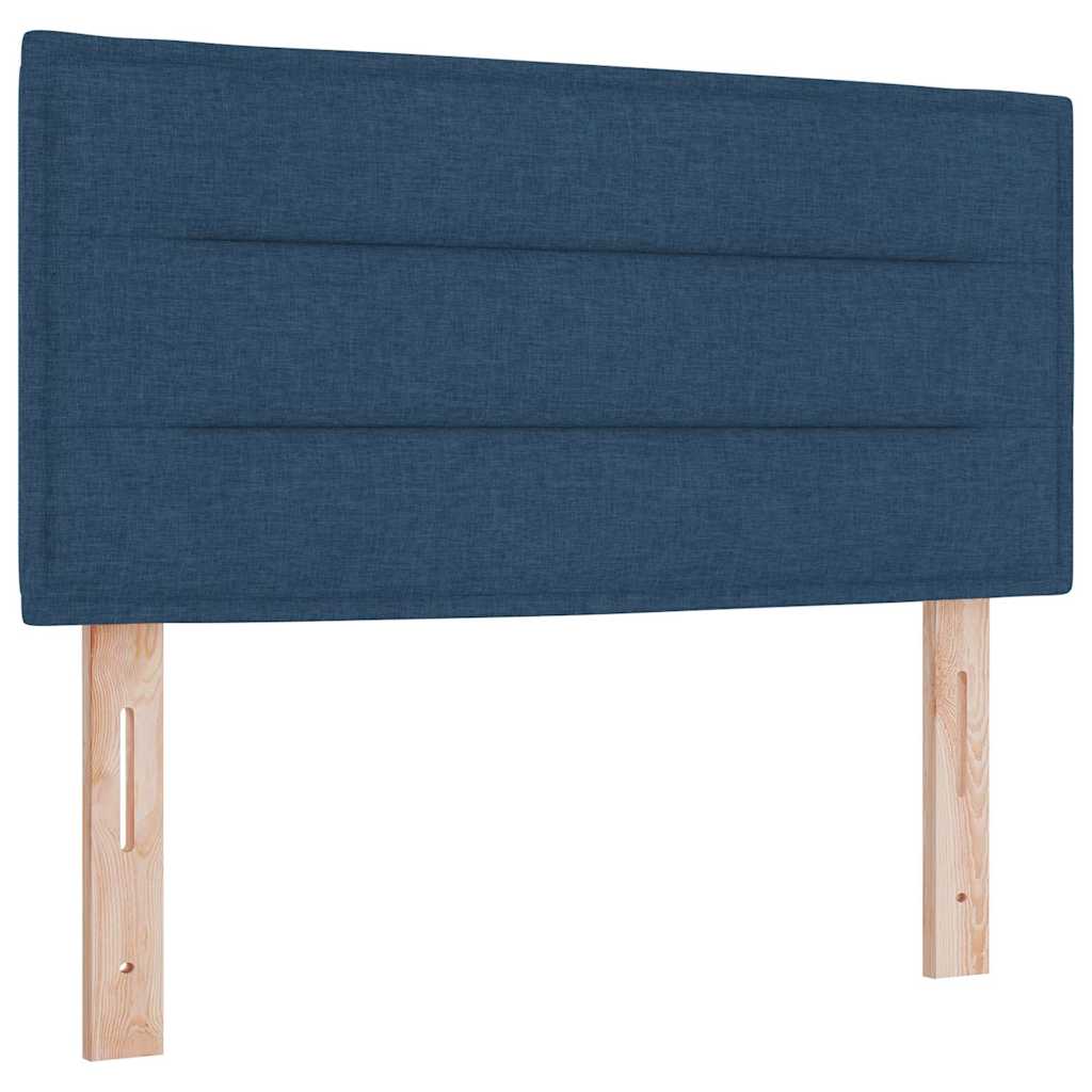 Box spring seng med madras med hovedgærde Blå 120 x 190 cm Stof