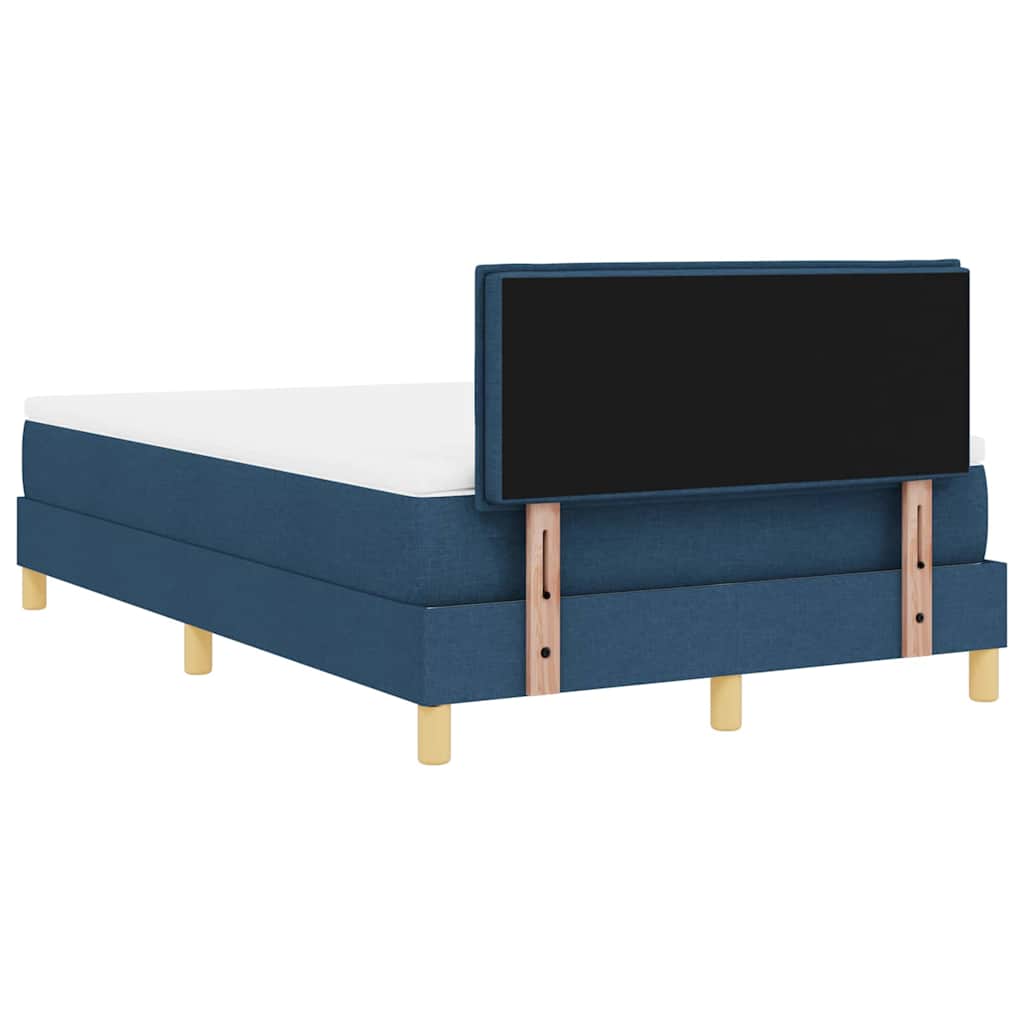 Box spring seng med madras med hovedgærde Blå 120 x 190 cm Stof