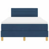 Box spring seng med madras med hovedgærde Blå 120 x 190 cm Stof