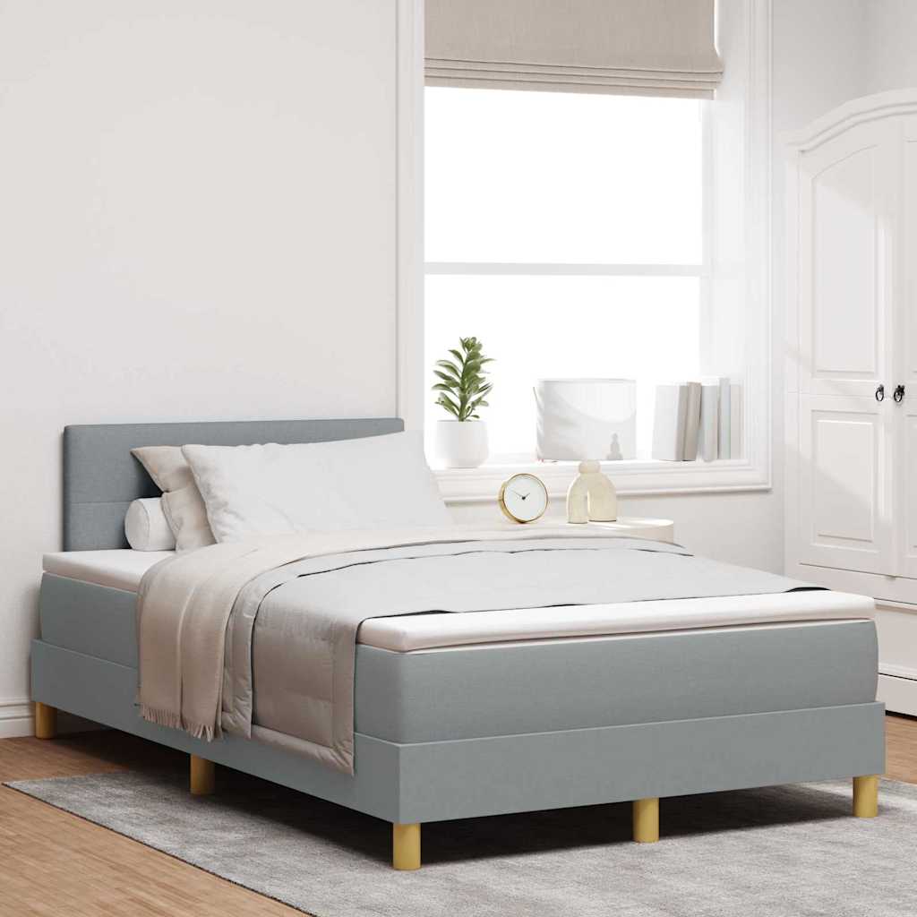 Box spring seng med madras Lysegrå 120 x 190 cm Stof