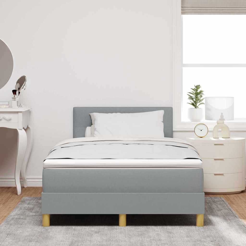 Box spring seng med madras Lysegrå 120 x 190 cm Stof