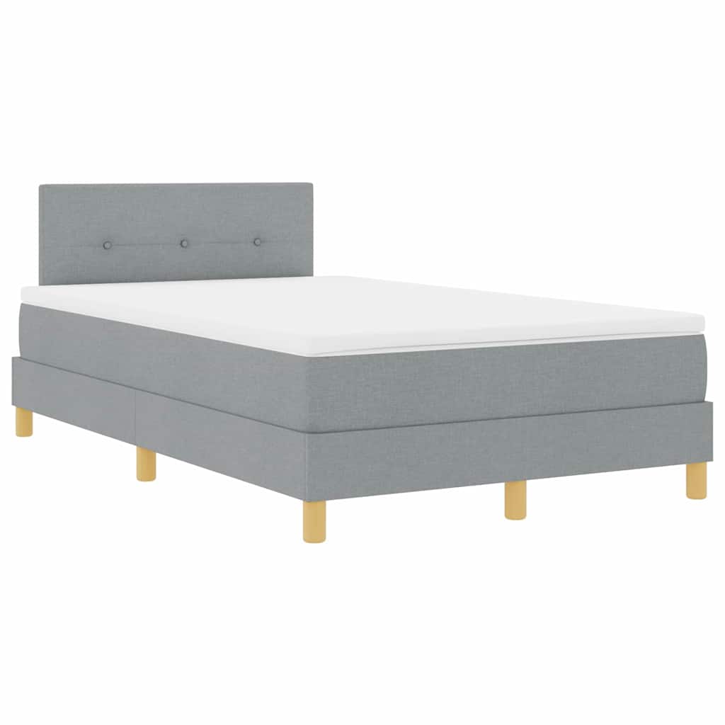 Box spring seng med madras Lysegrå 120 x 190 cm Stof