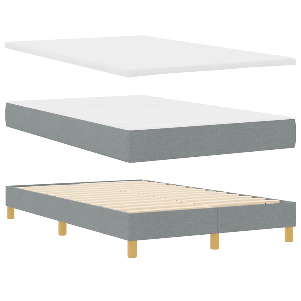 Box spring seng med madras Lysegrå 120 x 190 cm Stof