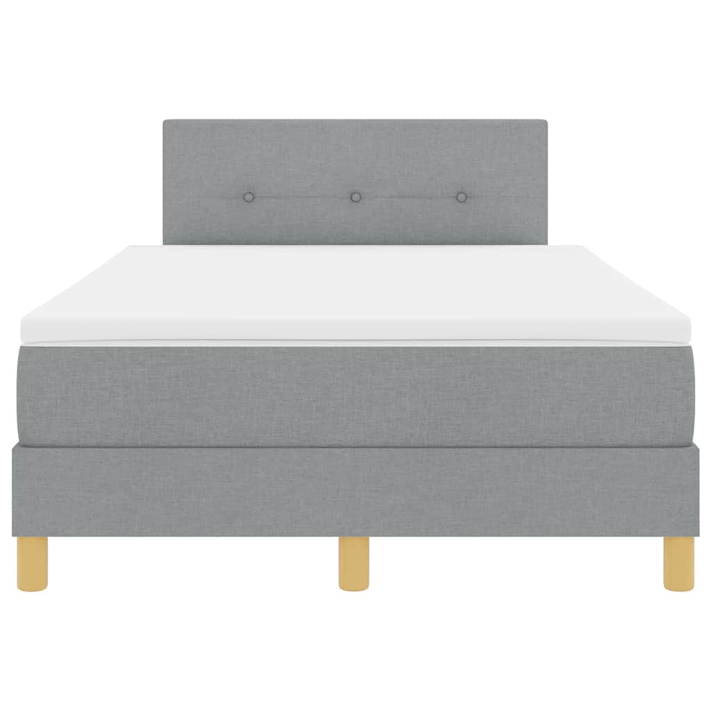 Box spring seng med madras Lysegrå 120 x 190 cm Stof