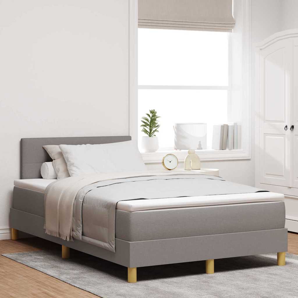Box spring seng med madras Gråbrun 120 x 190 cm Stof