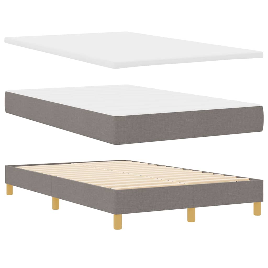 Box spring seng med madras Gråbrun 120 x 190 cm Stof
