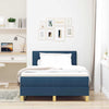 Box spring seng med madras med hovedgærde Blå 120 x 190 cm Stof
