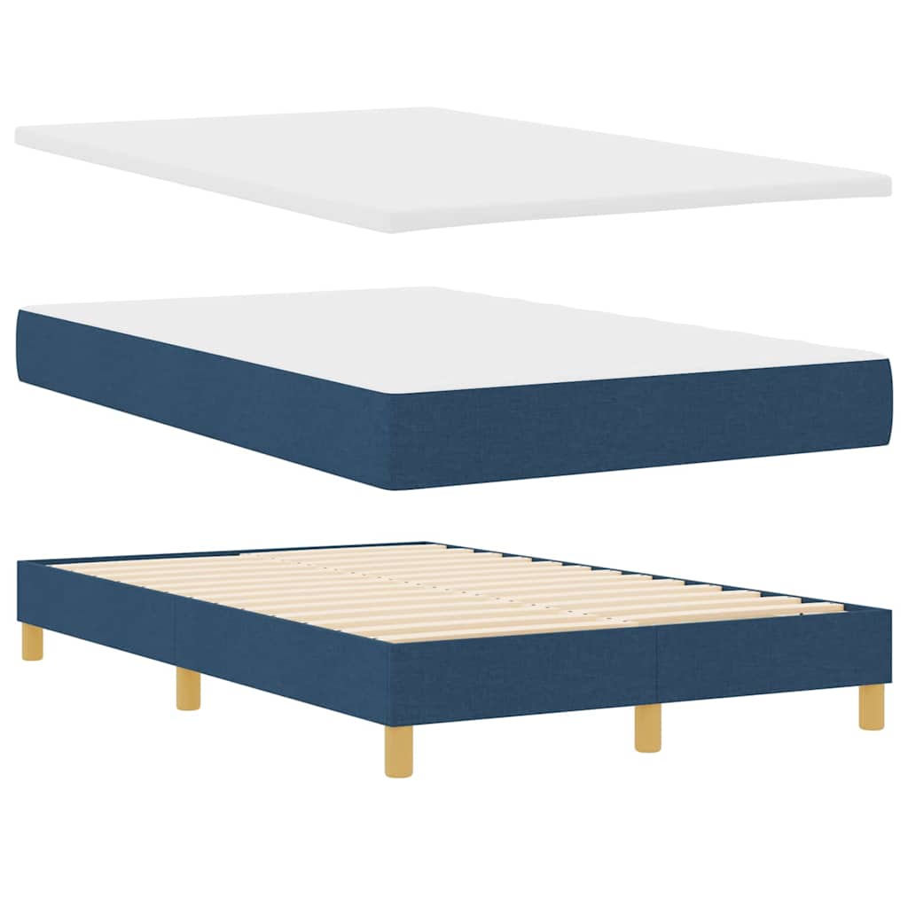 Box spring seng med madras med hovedgærde Blå 120 x 190 cm Stof
