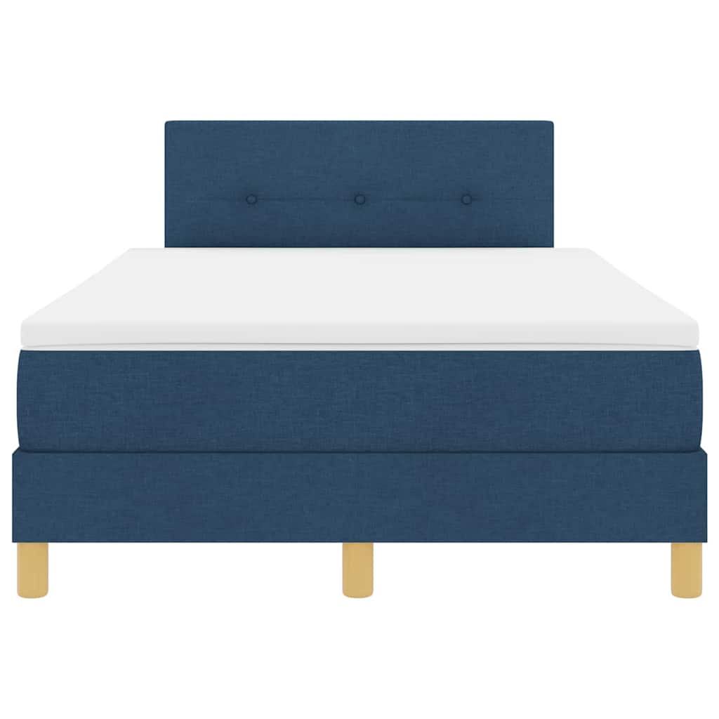 Box spring seng med madras med hovedgærde Blå 120 x 190 cm Stof